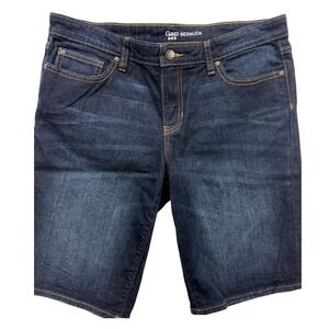 Gap Bermuda Shorts Women 10 Dark Indigo Denim Stretch Casual Classic Jean